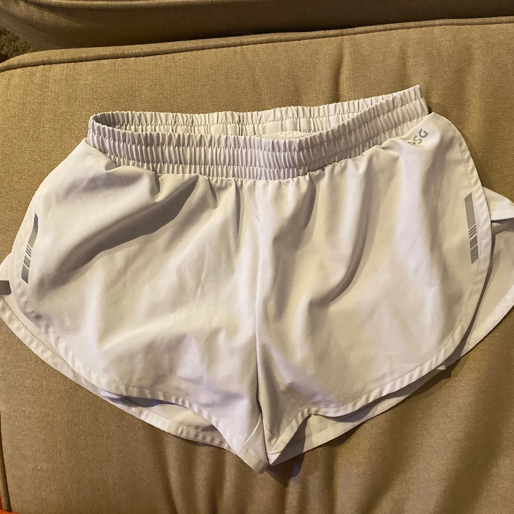 DSG Light Sand XXS 2-In-1 Running Shorts Workout Mid Rise Adjust